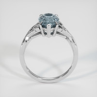 2.41 Ct. Greenish Blue Sapphire Ring, 14K White Gold 3
