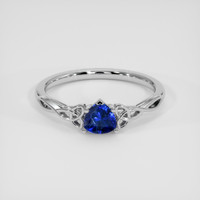 0.70 Ct. Blue Sapphire Ring, 18K White Gold 1
