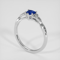 0.70 Ct. Blue Sapphire Ring, 18K White Gold 2