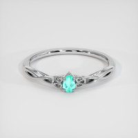 0.10 Ct. Gemstone Ring, 18K White Gold 1