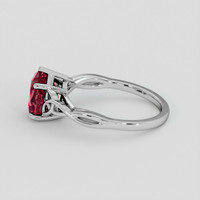 2.06 Ct. Pinkish Red Rubellite Tourmaline Ring, 18K White Gold 4