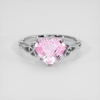 1.96 Ct. Pink Sapphire Ring, 18K White Gold 1