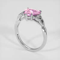 1.96 Ct. Pink Sapphire Ring, 18K White Gold 2