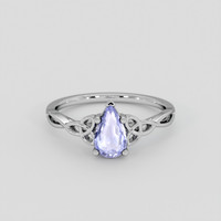 1.17 Ct. Bluish Purple Sapphire Ring, 18K White Gold 1