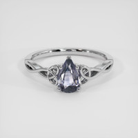 0.88 Ct. Bluish Purple Sapphire Ring, 18K White Gold 1