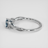 0.73 Ct. Greenish Blue Sapphire Ring, 18K White Gold 4