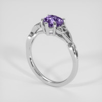 1.45 Ct. Pinkish Purple Sapphire Ring, 18K White Gold 2