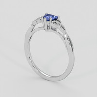 0.75 Ct. Bluish Purple Sapphire Ring, 18K White Gold 2