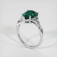 2.96 Ct. Bluish Green Sapphire Ring, 18K White Gold 2