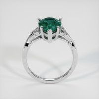 2.96 Ct. Bluish Green Sapphire Ring, 18K White Gold 3
