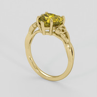 2.47 Ct. Greenish Yellow Sapphire Ring, 10K Yellow Gold 2