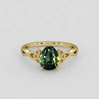 2.52 Ct. Yellowish Green Sapphire Ring, 10K Yellow Gold 1