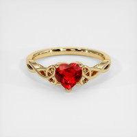 0.76 Ct. Ruby Ring, 14K Yellow Gold 1