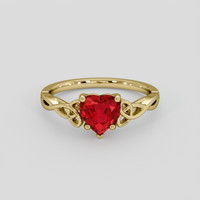 0.87 Ct. Ruby Ring, 14K Yellow Gold 1