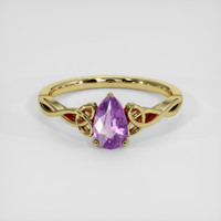 0.89 Ct. Purple Sapphire Ring, 14K Yellow Gold 1