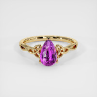 1.65 Ct. Purplish Pink Sapphire Ring, 14K Yellow Gold 1