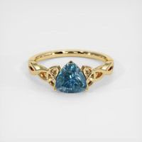 2.12 Ct. Greenish Blue Sapphire Ring, 14K Yellow Gold 1
