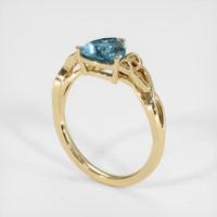 2.12 Ct. Greenish Blue Sapphire Ring, 14K Yellow Gold 2