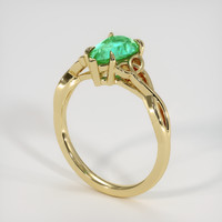 0.91 Ct. Emerald Ring, 18K Yellow Gold 2