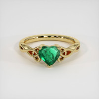 0.47 Ct. Emerald Ring, 18K Yellow Gold 1