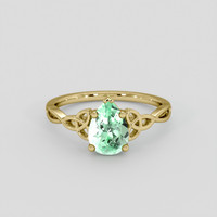 1.15 Ct. Emerald Ring, 18K Yellow Gold 1