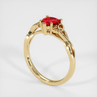 0.76 Ct. Ruby Ring, 18K Yellow Gold 2