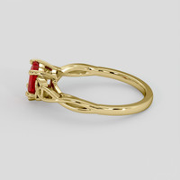 0.87 Ct. Ruby Ring, 18K Yellow Gold 4