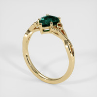 1.30 Ct. Bluish Green Sapphire Ring, 18K Yellow Gold 2