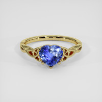 1.24 Ct. Blue Sapphire Ring, 18K Yellow Gold 1