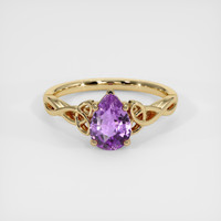 1.62 Ct. Pinkish Purple Sapphire Ring, 18K Yellow Gold 1