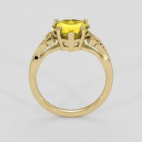 2.47 Ct. Greenish Yellow Sapphire Ring, 18K Yellow Gold 3