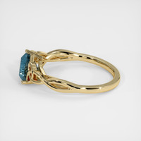 2.12 Ct. Greenish Blue Sapphire Ring, 18K Yellow Gold 4