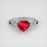 2.11 Ct. Ruby Ring, 14K White Gold 1