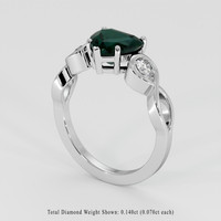 2.04 Ct. Bluish Green Sapphire Ring, 14K White Gold 2