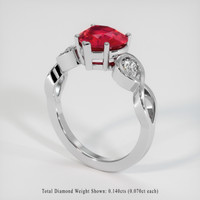 2.11 Ct. Ruby Ring, 18K White Gold 2