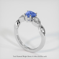 1.07 Ct. Blue Sapphire Ring, 18K White Gold 2