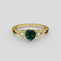 1.85 Ct. Bluish Green Sapphire Ring, 10K Yellow Gold 1