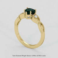 1.85 Ct. Bluish Green Sapphire Ring, 10K Yellow Gold 2