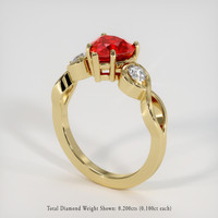 1.68 Ct. Ruby Ring, 14K Yellow Gold 2