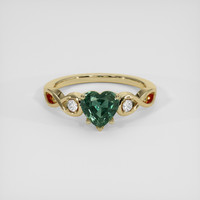1.74 Ct. Greenish Blue Sapphire Ring, 18K Yellow Gold 1