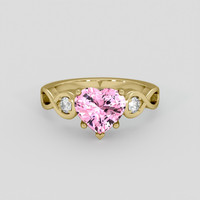 2.19 Ct. Pink Sapphire Ring, 18K Yellow Gold 1