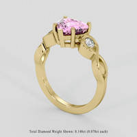 2.19 Ct. Pink Sapphire Ring, 18K Yellow Gold 2