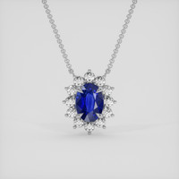 1.12 Ct. Blue Sapphire Necklace, Platinum 950 1