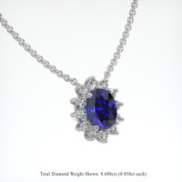 4.43 Ct. Blue Sapphire Necklace, Platinum 950 2