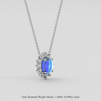 7.54 Ct. Blue Sapphire Necklace, Platinum 950 2