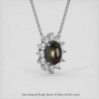 3.83 Ct. Black Sapphire Necklace, Platinum 950 2