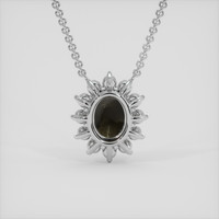 3.83 Ct. Black Sapphire Necklace, Platinum 950 4