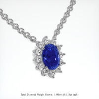 6.58 Ct. Blue Sapphire Necklace, Platinum 950 2