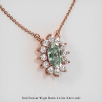 0.57 Ct. Greenish Brown Sapphire Necklace, 14K Rose Gold 2