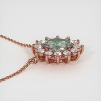 0.57 Ct. Greenish Brown Sapphire Necklace, 14K Rose Gold 3